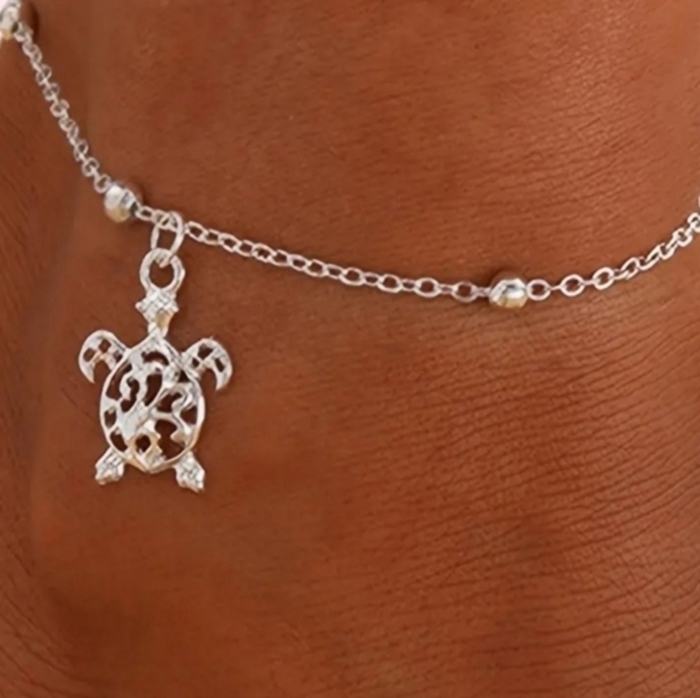Turtle Anklet Bracelet Silver - Picture 3 of 6